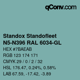 Color code: Standox Standofleet - N5-N396 RAL 6034-GL | qconv.com