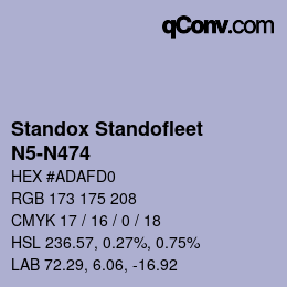 Code couleur: Standox Standofleet - N5-N474 | qconv.com