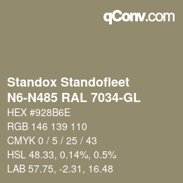 Color code: Standox Standofleet - N6-N485 RAL 7034-GL | qconv.com