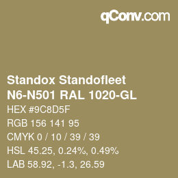 Color code: Standox Standofleet - N6-N501 RAL 1020-GL | qconv.com