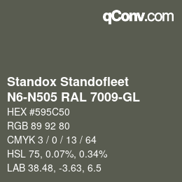 Color code: Standox Standofleet - N6-N505 RAL 7009-GL | qconv.com