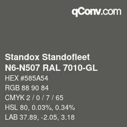 Code couleur: Standox Standofleet - N6-N507 RAL 7010-GL | qconv.com