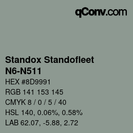 颜色代码: Standox Standofleet - N6-N511 | qconv.com