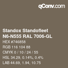 Color code: Standox Standofleet - N6-N555 RAL 7006-GL | qconv.com