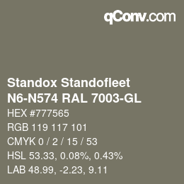 Color code: Standox Standofleet - N6-N574 RAL 7003-GL | qconv.com