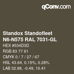 Color code: Standox Standofleet - N6-N575 RAL 7031-GL | qconv.com