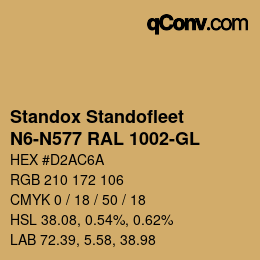 Color code: Standox Standofleet - N6-N577 RAL 1002-GL | qconv.com
