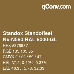 Color code: Standox Standofleet - N6-N580 RAL 8000-GL | qconv.com