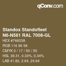 Color code: Standox Standofleet - N6-N581 RAL 7008-GL | qconv.com