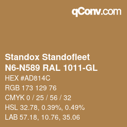 Code couleur: Standox Standofleet - N6-N589 RAL 1011-GL | qconv.com