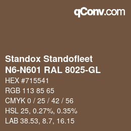 Color code: Standox Standofleet - N6-N601 RAL 8025-GL | qconv.com