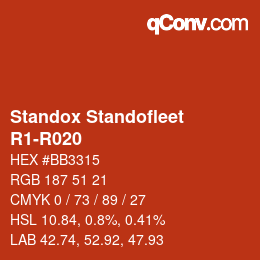 Code couleur: Standox Standofleet - R1-R020 | qconv.com