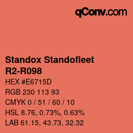 Código de color: Standox Standofleet - R2-R098 | qconv.com