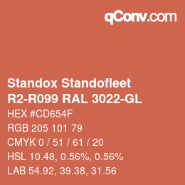 Code couleur: Standox Standofleet - R2-R099 RAL 3022-GL | qconv.com