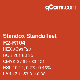 Código de color: Standox Standofleet - R2-R104 | qconv.com