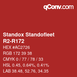 Color code: Standox Standofleet - R2-R172 | qconv.com