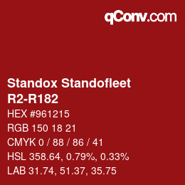 颜色代码: Standox Standofleet - R2-R182 | qconv.com