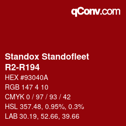Color code: Standox Standofleet - R2-R194 | qconv.com