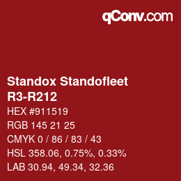 颜色代码: Standox Standofleet - R3-R212 | qconv.com