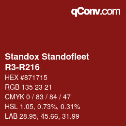 Código de color: Standox Standofleet - R3-R216 | qconv.com