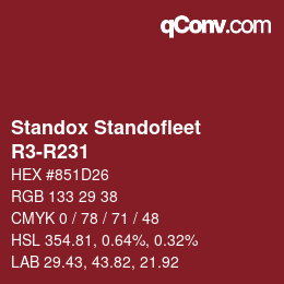 Código de color: Standox Standofleet - R3-R231 | qconv.com
