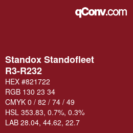 Código de color: Standox Standofleet - R3-R232 | qconv.com