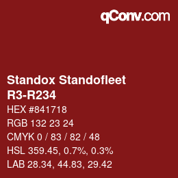 Código de color: Standox Standofleet - R3-R234 | qconv.com