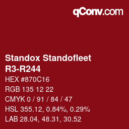 Código de color: Standox Standofleet - R3-R244 | qconv.com