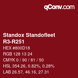 Código de color: Standox Standofleet - R3-R251 | qconv.com