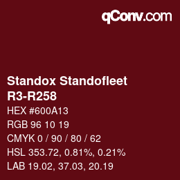 Código de color: Standox Standofleet - R3-R258 | qconv.com