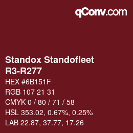 Código de color: Standox Standofleet - R3-R277 | qconv.com