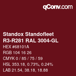 Color code: Standox Standofleet - R3-R281 RAL 3004-GL | qconv.com