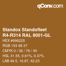 Farbcode: Standox Standofleet - R4-R314 RAL 8001-GL | qconv.com