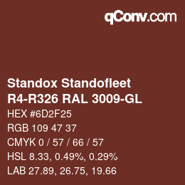 Color code: Standox Standofleet - R4-R326 RAL 3009-GL | qconv.com