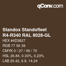 Color code: Standox Standofleet - R4-R340 RAL 8028-GL | qconv.com