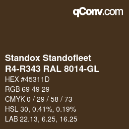 Código de color: Standox Standofleet - R4-R343 RAL 8014-GL | qconv.com