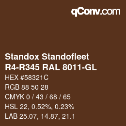 Farbcode: Standox Standofleet - R4-R345 RAL 8011-GL | qconv.com