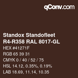 カラーコード: Standox Standofleet - R4-R358 RAL 8017-GL | qconv.com