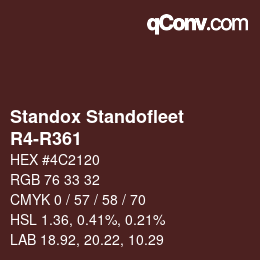 Código de color: Standox Standofleet - R4-R361 | qconv.com