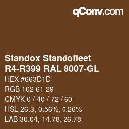 Farbcode: Standox Standofleet - R4-R399 RAL 8007-GL | qconv.com