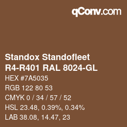 Color code: Standox Standofleet - R4-R401 RAL 8024-GL | qconv.com