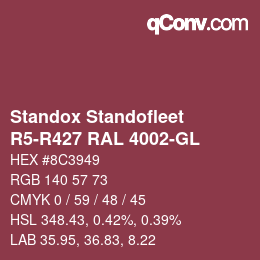 Color code: Standox Standofleet - R5-R427 RAL 4002-GL | qconv.com