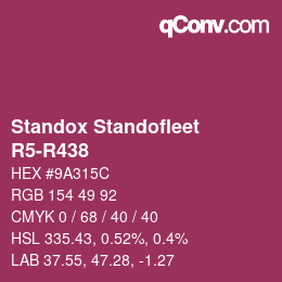 Código de color: Standox Standofleet - R5-R438 | qconv.com