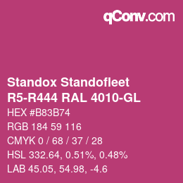 Código de color: Standox Standofleet - R5-R444 RAL 4010-GL | qconv.com