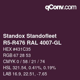 Farbcode: Standox Standofleet - R5-R476 RAL 4007-GL | qconv.com