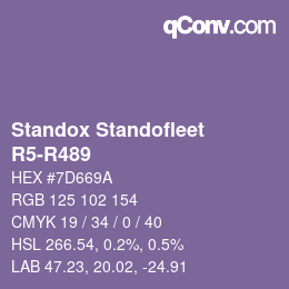 Código de color: Standox Standofleet - R5-R489 | qconv.com