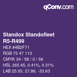 Código de color: Standox Standofleet - R5-R499 | qconv.com