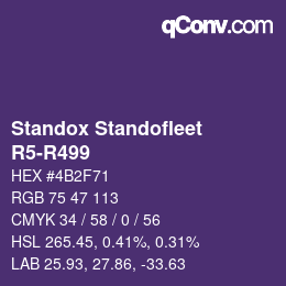 Code couleur: Standox Standofleet - R5-R499 | qconv.com