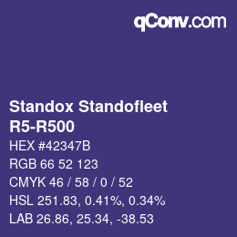 Farbcode: Standox Standofleet - R5-R500 | qconv.com