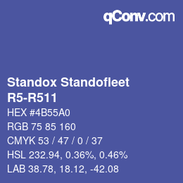 颜色代码: Standox Standofleet - R5-R511 | qconv.com